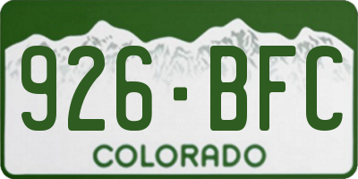 CO license plate 926BFC