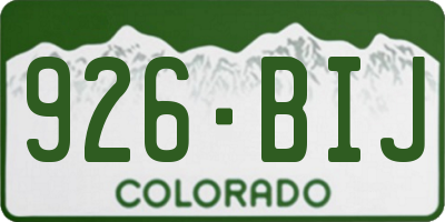 CO license plate 926BIJ