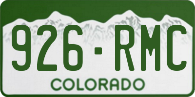 CO license plate 926RMC