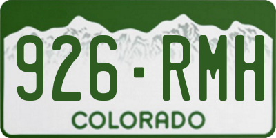 CO license plate 926RMH