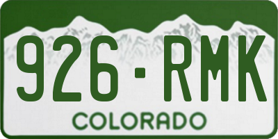 CO license plate 926RMK