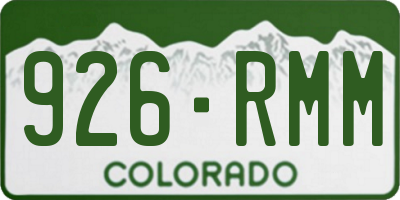 CO license plate 926RMM