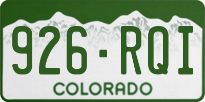 CO license plate 926RQI