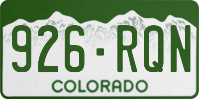 CO license plate 926RQN
