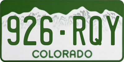 CO license plate 926RQY