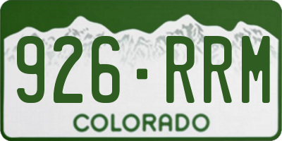 CO license plate 926RRM