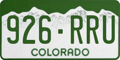 CO license plate 926RRU