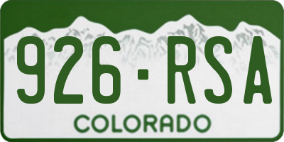 CO license plate 926RSA