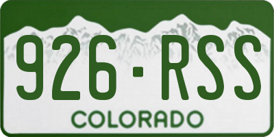 CO license plate 926RSS