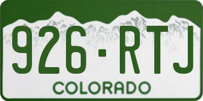 CO license plate 926RTJ