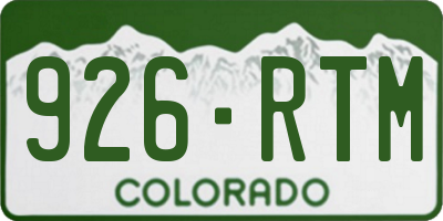 CO license plate 926RTM