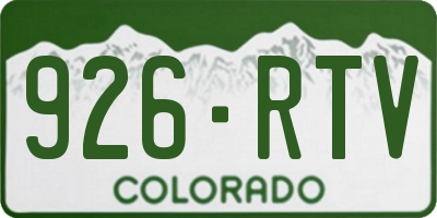 CO license plate 926RTV