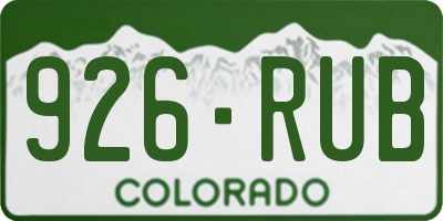 CO license plate 926RUB