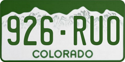 CO license plate 926RUO