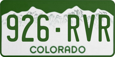 CO license plate 926RVR