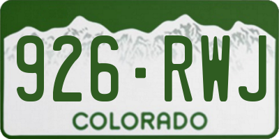 CO license plate 926RWJ