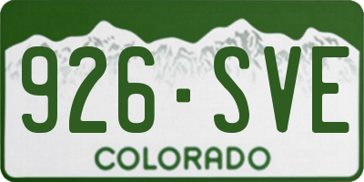 CO license plate 926SVE