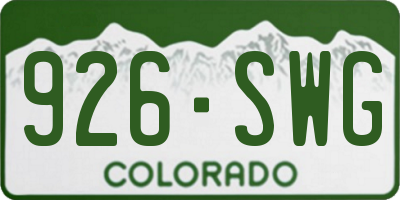 CO license plate 926SWG