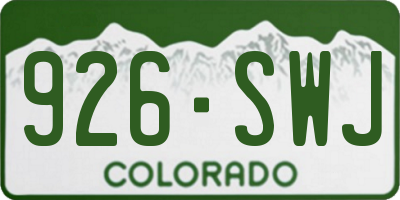 CO license plate 926SWJ