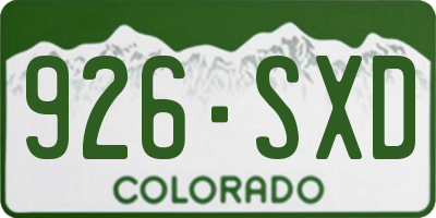 CO license plate 926SXD