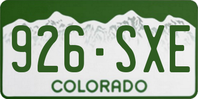 CO license plate 926SXE