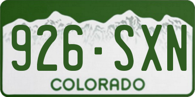 CO license plate 926SXN