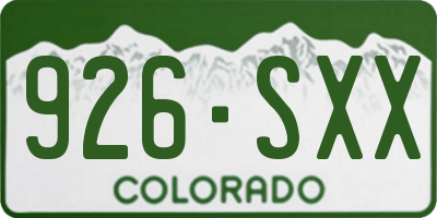CO license plate 926SXX