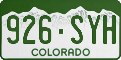 CO license plate 926SYH