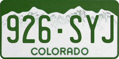 CO license plate 926SYJ
