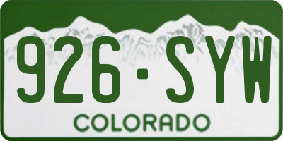 CO license plate 926SYW