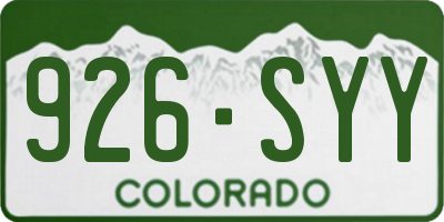 CO license plate 926SYY
