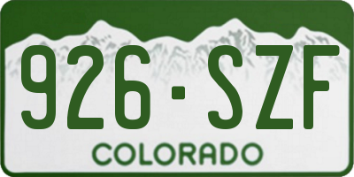 CO license plate 926SZF