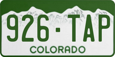 CO license plate 926TAP