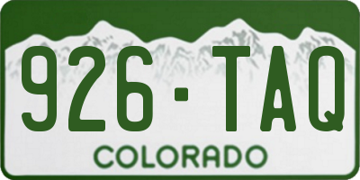 CO license plate 926TAQ