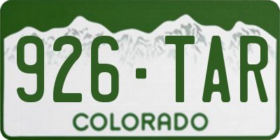 CO license plate 926TAR