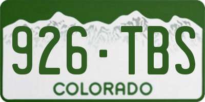 CO license plate 926TBS