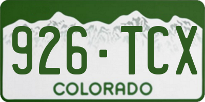 CO license plate 926TCX