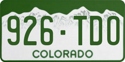 CO license plate 926TDO