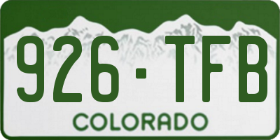 CO license plate 926TFB