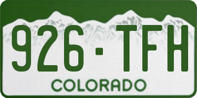 CO license plate 926TFH