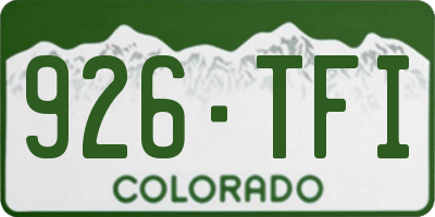 CO license plate 926TFI