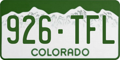 CO license plate 926TFL