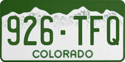 CO license plate 926TFQ