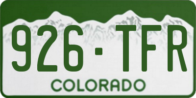 CO license plate 926TFR