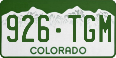 CO license plate 926TGM