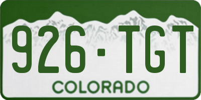 CO license plate 926TGT