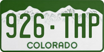 CO license plate 926THP