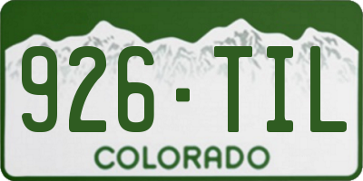 CO license plate 926TIL