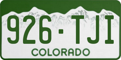CO license plate 926TJI