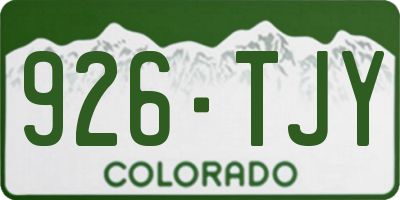 CO license plate 926TJY